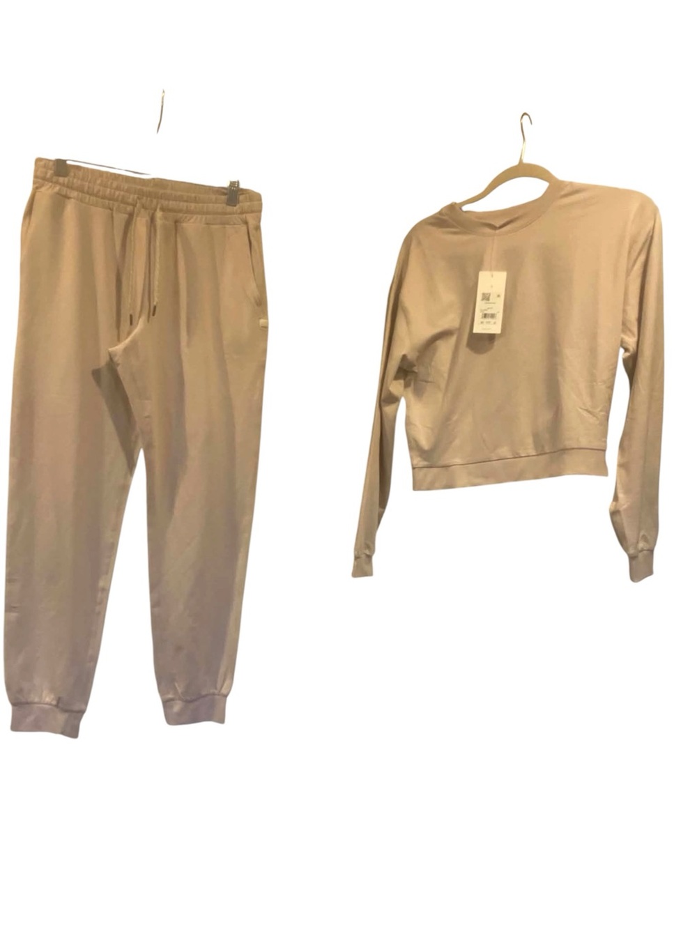 NWT Vuori Performance Joggers/Halo Modern Crew Set ECRU HEATHER Size XS/S